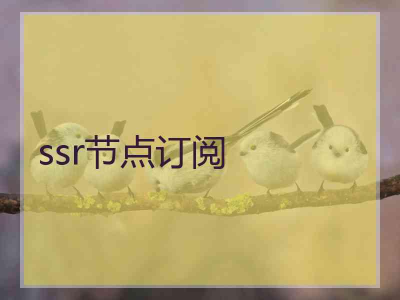 ssr节点订阅