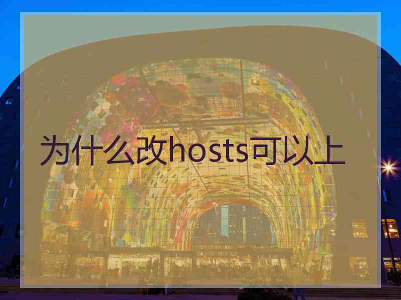 为什么改hosts可以上