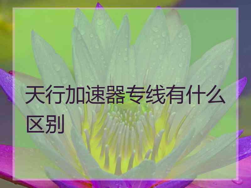 天行加速器专线有什么区别