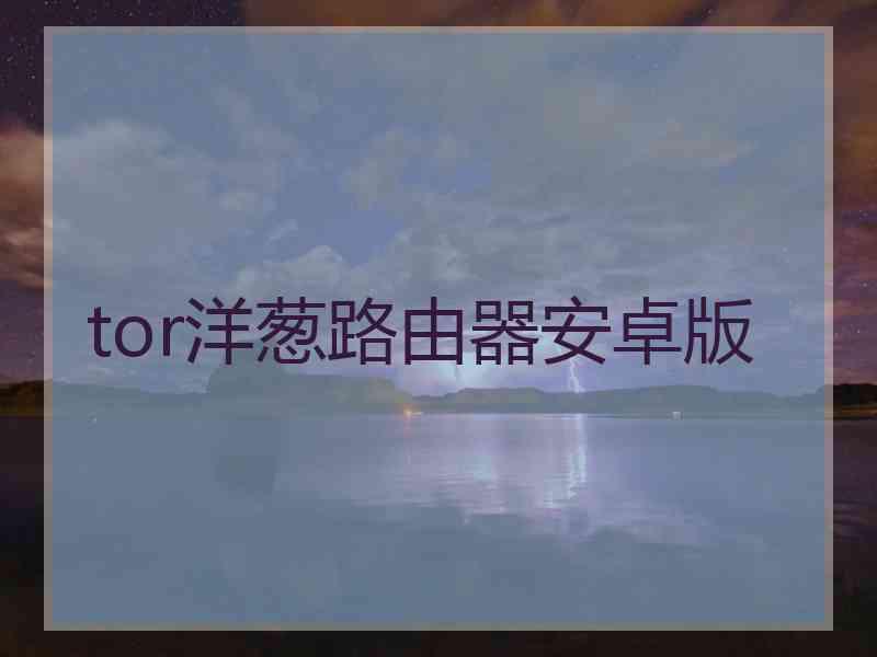 tor洋葱路由器安卓版